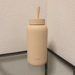 Bink 27oz Day Water Bottle Straw Cap Glass Bottle Latte Color